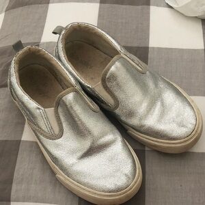 Old Navy Kids Metallic Silver Slip-On Sneakers